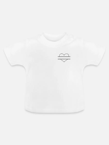 Herz logo - Baby Bio-T-Shirt mit Rundhals - Weiß