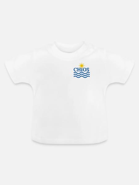 Chios-Sonne und Ozeanwellen - Baby Bio-T-Shirt mit Rundhals - Weiß