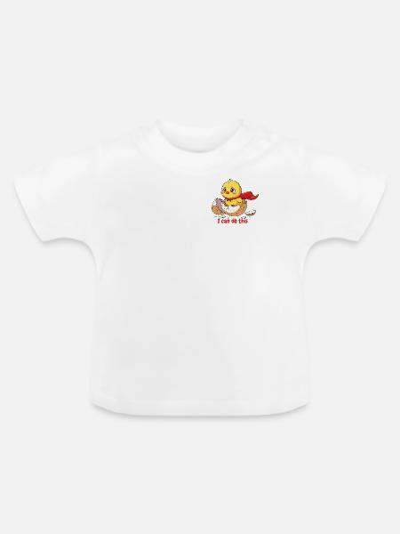 Superhelden-Chick – Ich kann das schaffen - Baby Bio-T-Shirt mit Rundhals - Weiß