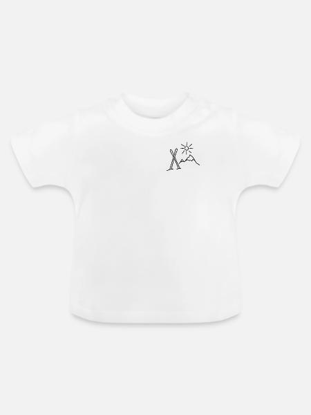 Ski fahren - Baby Bio-T-Shirt mit Rundhals - Weiß
