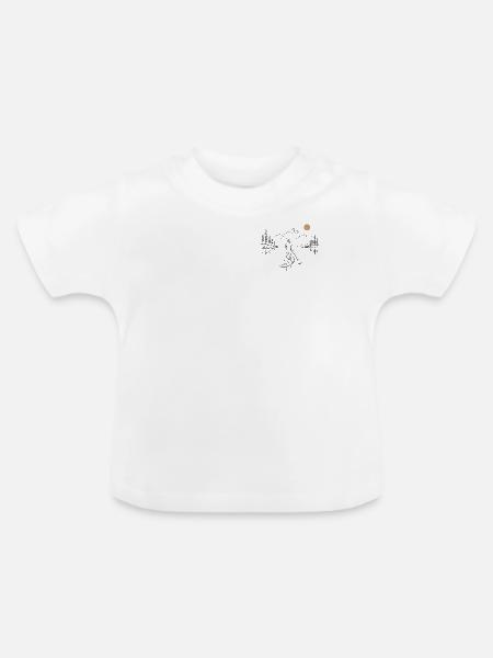 Stand-Up-Paddle am See - Baby Bio-T-Shirt mit Rundhals - Weiß