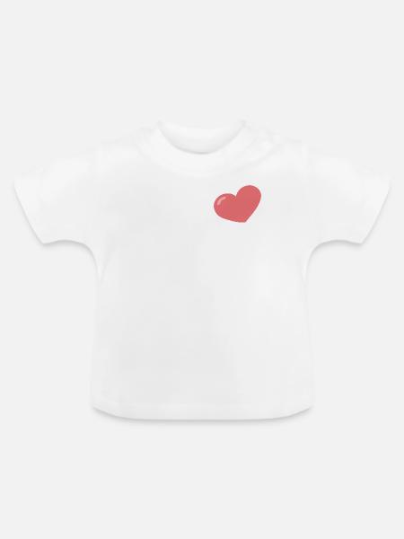 Minimalistisches Pastellherz - Baby Bio-T-Shirt mit Rundhals - Weiß