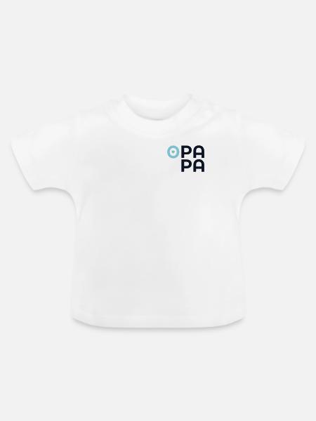 Baby Opa Papa - Baby Bio-T-Shirt mit Rundhals - Weiß