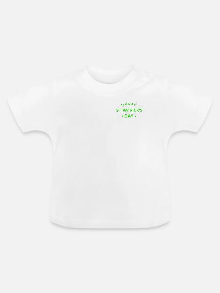 St. Patrick's Day Green - Baby Bio-T-Shirt mit Rundhals - Weiß
