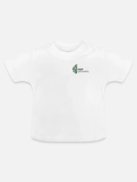 Monstera – Weiter wachsen - Baby Bio-T-Shirt mit Rundhals - Weiß