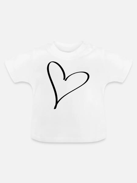 Herz - Baby Bio-T-Shirt mit Rundhals - Weiß