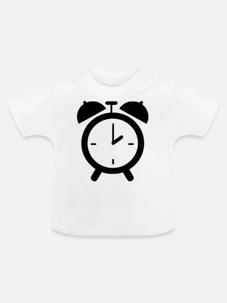 wecker - Baby Bio-T-Shirt mit Rundhals - Weiß