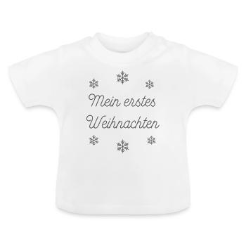 Mon premier Noël - T-shirt bio col rond Bébé - blanc - Devant