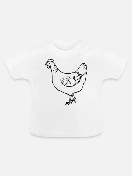 Huhn - Henne - Baby Bio-T-Shirt mit Rundhals - Weiß