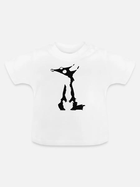 Schwarz Fuchs kein 3 - Baby Bio-T-Shirt mit Rundhals - Weiß