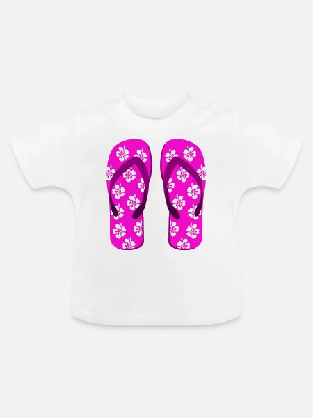 flip flops - Baby Bio-T-Shirt mit Rundhals - Weiß