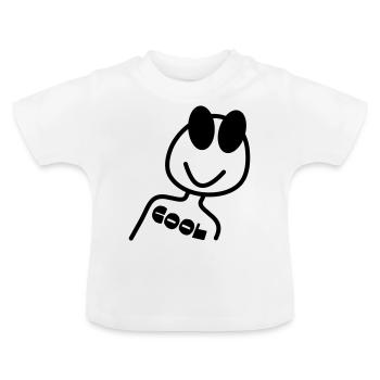 Figure de bâton COOL - T-shirt bio col rond Bébé - blanc - Devant