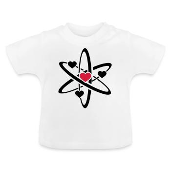 heart atom - T-shirt bio col rond Bébé - blanc - Devant