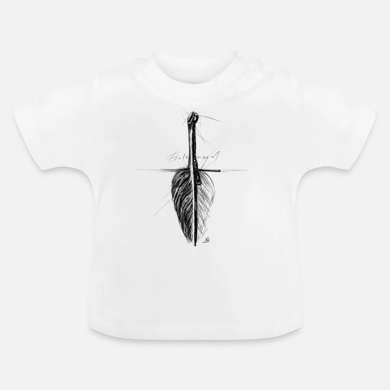 Plume et épée - T-shirt bio col rond Bébé - blanc