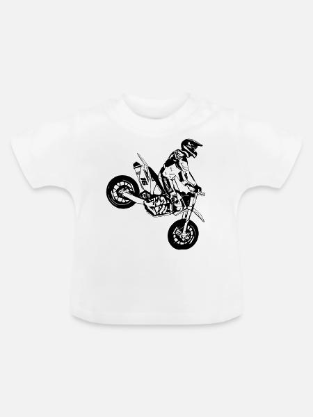 Supermoto - Baby Bio-T-Shirt mit Rundhals - Weiß