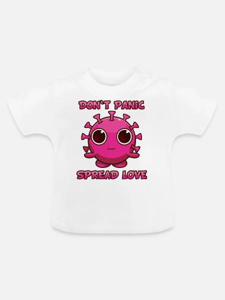 Don't Panic - Baby Bio-T-Shirt mit Rundhals - Weiß