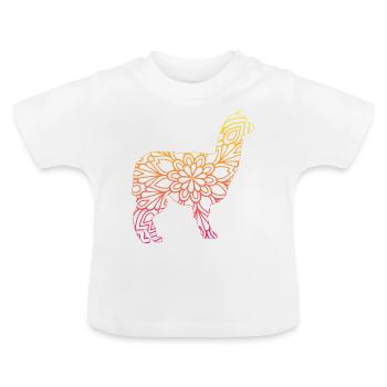 Alpaka Mandala - Baby Bio-T-Shirt mit Rundhals - Weiß - Vorne