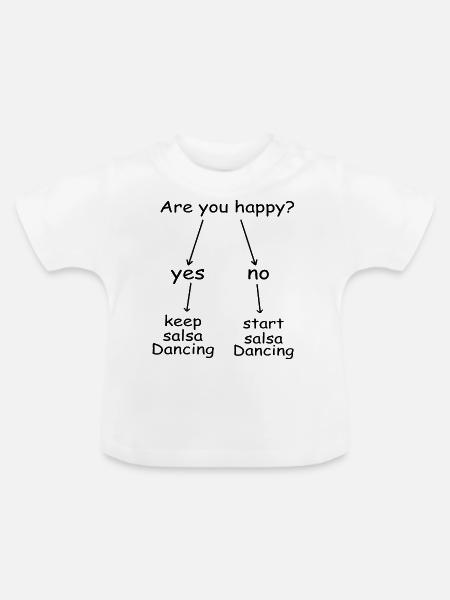 Dancing Dance Music - Baby Bio-T-Shirt mit Rundhals - Weiß