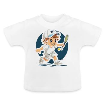 Tennis - Baby Bio-T-Shirt mit Rundhals - Weiß - Vorne