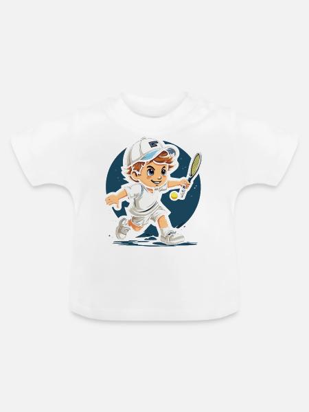Tennis - Baby Bio-T-Shirt mit Rundhals - Weiß