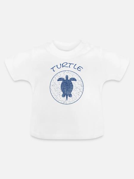 Turtle Schildkröte - Baby Bio-T-Shirt mit Rundhals - Weiß
