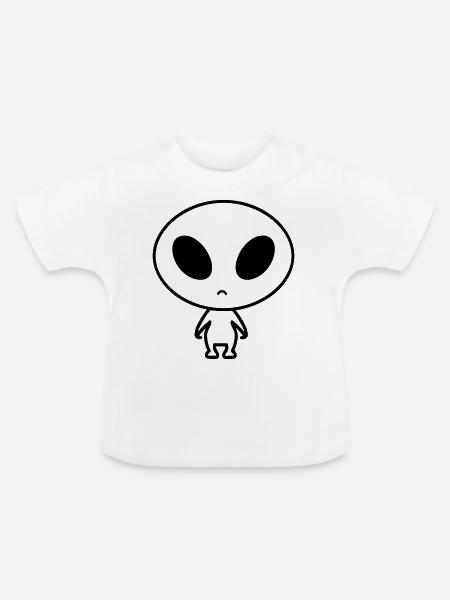 Außerirdischer - Baby Bio-T-Shirt mit Rundhals - Weiß