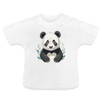 Panda triste - T-shirt bio col rond Bébé - blanc - Devant