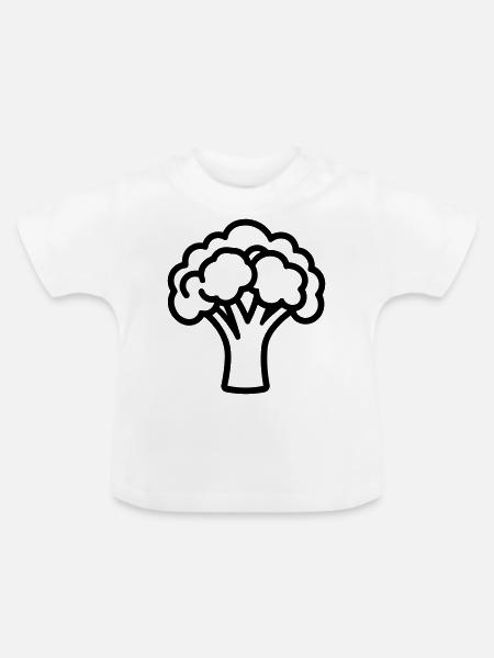 Brokkoli - Baby Bio-T-Shirt mit Rundhals - Weiß