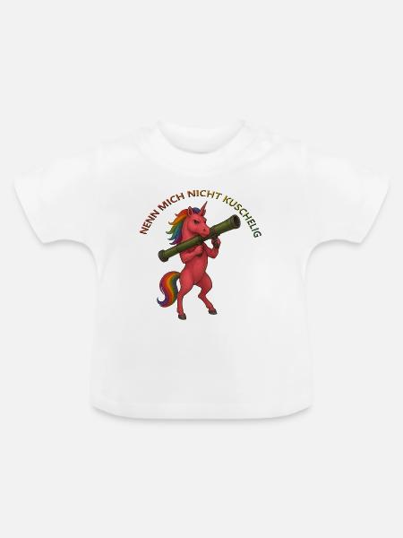 Nicht Kuschelig - Baby Bio-T-Shirt mit Rundhals - Weiß