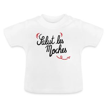 hi ugly - Baby Organic T-Shirt with Round Neck - white - Front