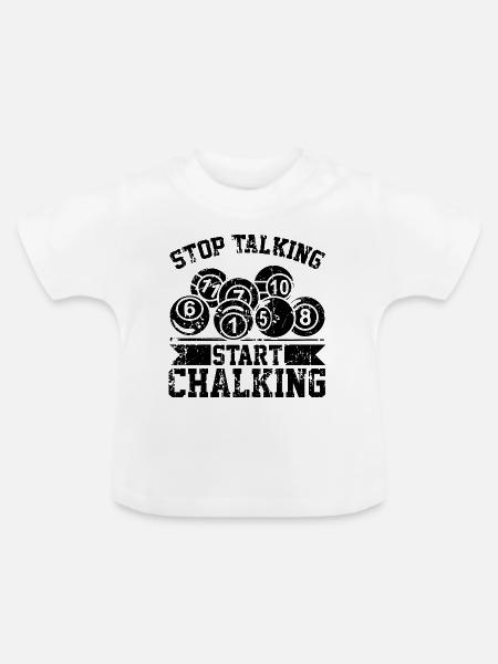 Witziger Billard Spruch - Baby Bio-T-Shirt mit Rundhals - Weiß