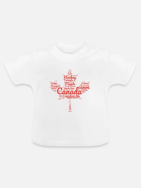 Kanada in einer Wortwolke - Baby Bio-T-Shirt mit Rundhals - Weiß