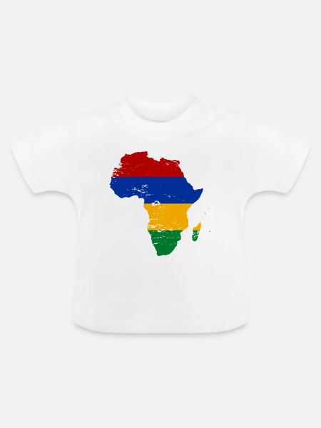 Mauritius Flagge Afrika - Baby Bio-T-Shirt mit Rundhals - Weiß