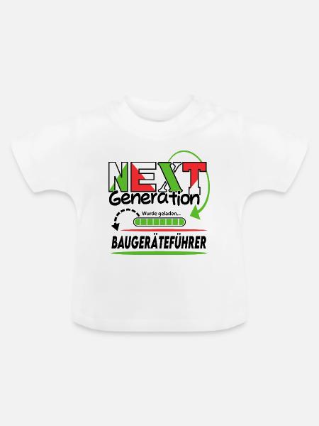 Baugeräteführer Next Generation Beruf Arbeit Mann - Baby Bio-T-Shirt mit Rundhals - Weiß