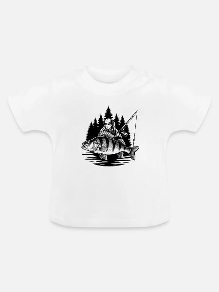 Wald- und Barschfischerin - Baby Bio-T-Shirt mit Rundhals - Weiß
