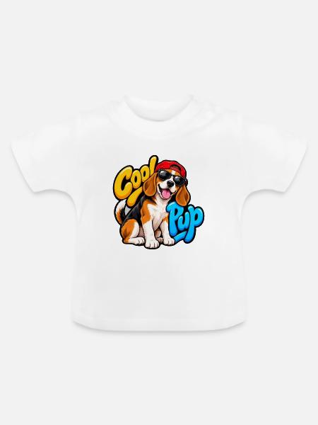 Beagle - Baby Bio-T-Shirt mit Rundhals - Weiß