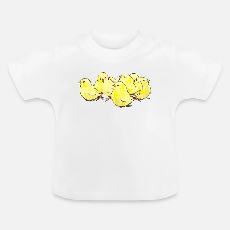poussin - T-shirt bio col rond Bébé - blanc