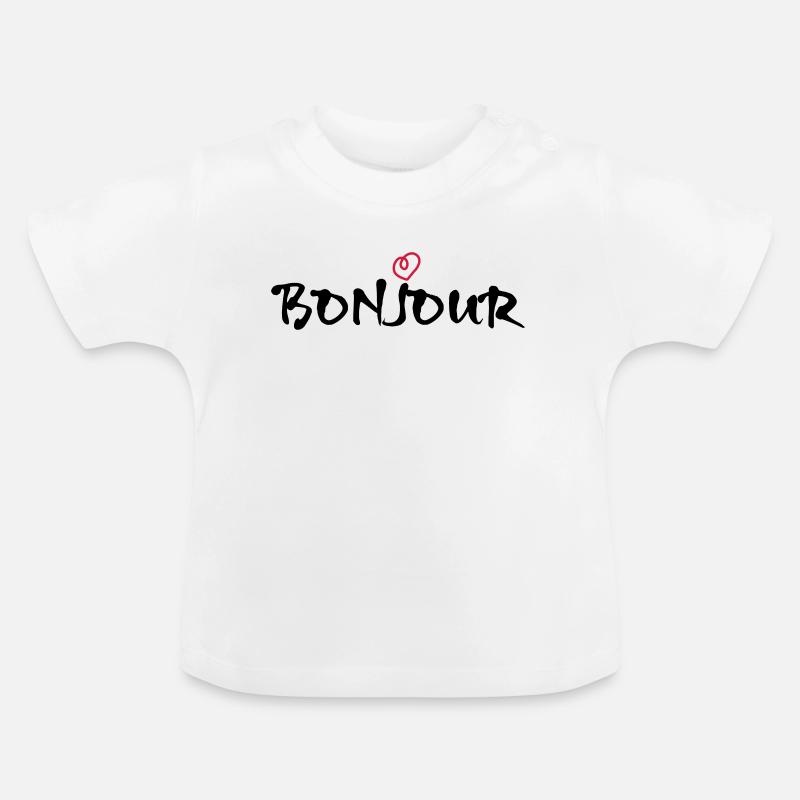 Bonjour - T-shirt bio col rond Bébé - blanc