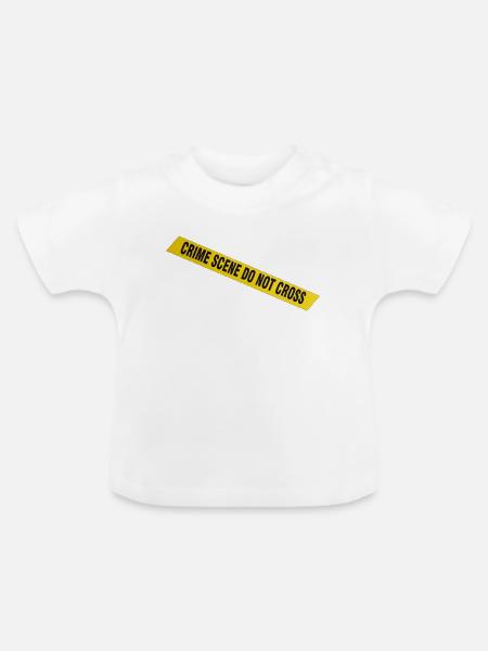 Crime scene police - Baby Bio-T-Shirt mit Rundhals - Weiß