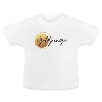 Goldjunge minimalistisch - Baby Bio-T-Shirt mit Rundhals - Weiß - Vorne