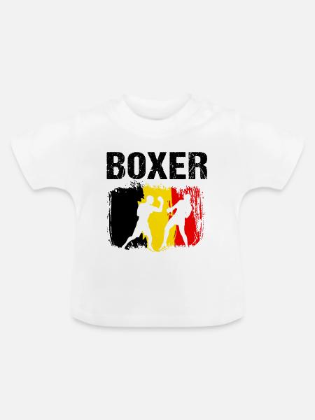 Boxen Belgien Boxer - Baby Bio-T-Shirt mit Rundhals - Weiß