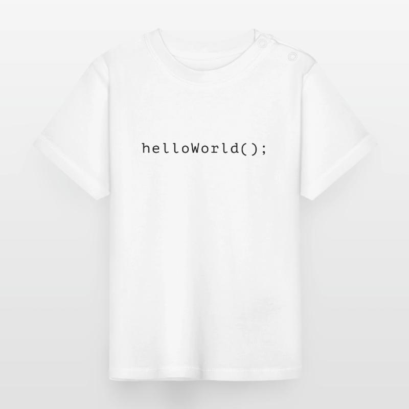 HelloWorld Program Code Coding Informatik Baby Organic T-Shirt with Round Neck
