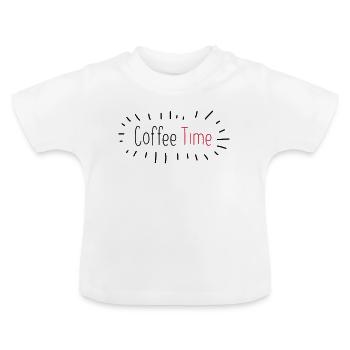 Café cadeau chemise cadeau, idée cadeau - T-shirt bio col rond Bébé - blanc - Devant