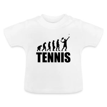 tennis evolution tennis player space coach - Baby Organic T-Shirt with Round Neck - white - Front