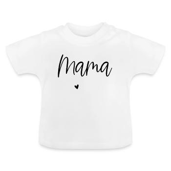 Mama - Baby Bio-T-Shirt mit Rundhals - Weiß - Vorne