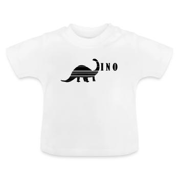 dino - Baby Organic T-Shirt with Round Neck - white - Front