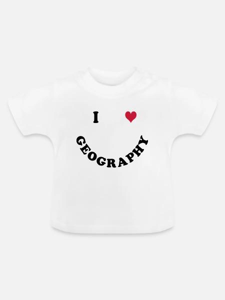 Geographie - Baby Bio-T-Shirt mit Rundhals - Weiß