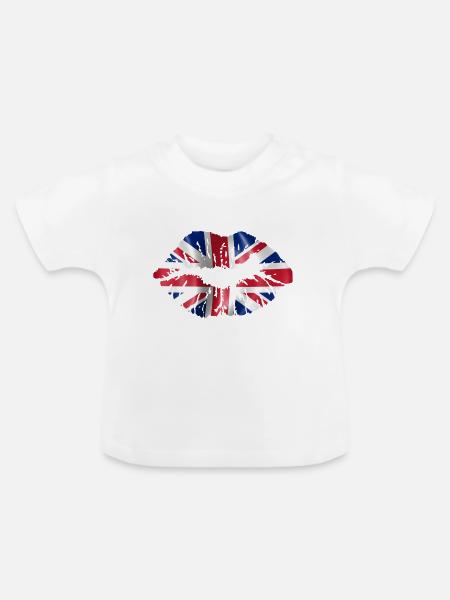 UK Lippen - Baby Bio-T-Shirt mit Rundhals - Weiß