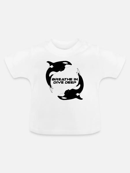 Orca Killerwale - Baby Bio-T-Shirt mit Rundhals - Weiß