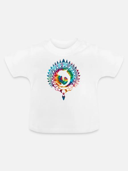 Walhai Tie Dye - Baby Bio-T-Shirt mit Rundhals - Weiß